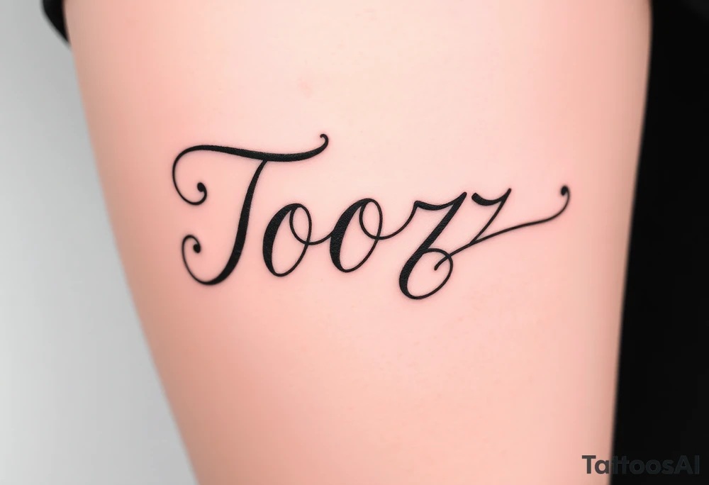 Tooz in cursive tattoo idea