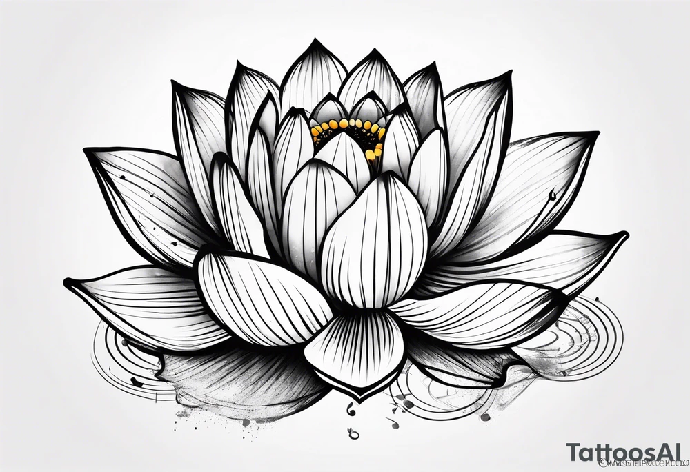 Lotus music notes tattoo idea