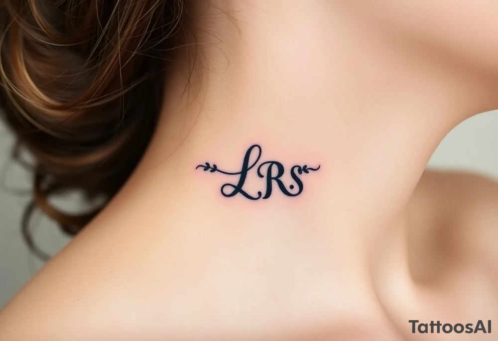 Small Kiss mark with the initials lrs tattoo idea