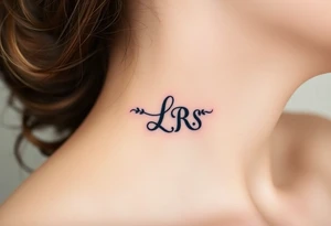 Small Kiss mark with the initials lrs tattoo idea