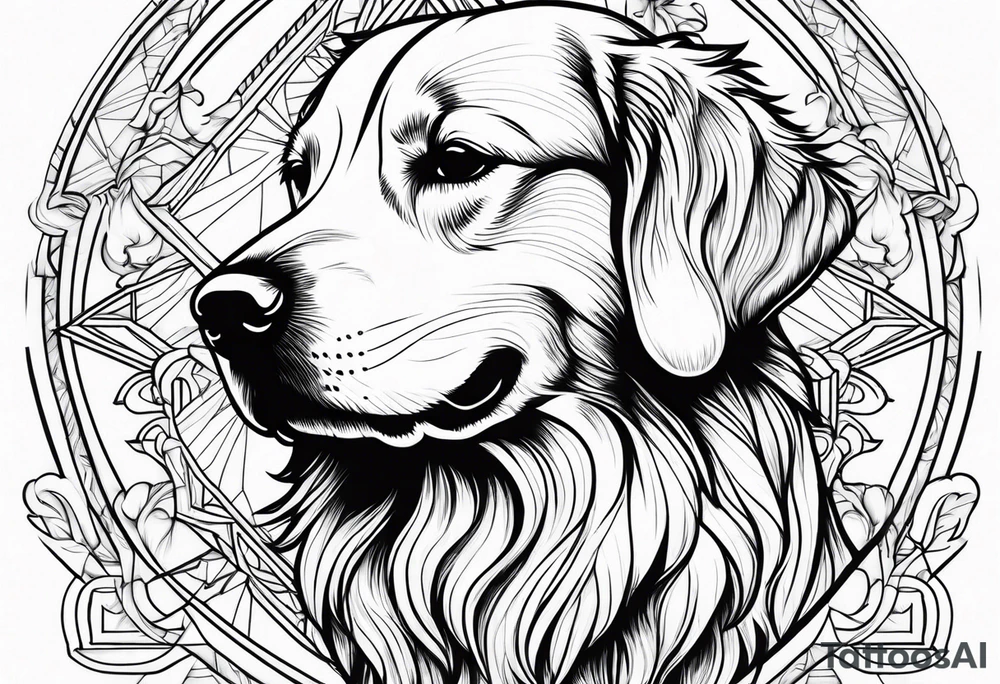 golden retriever texas tattoo idea