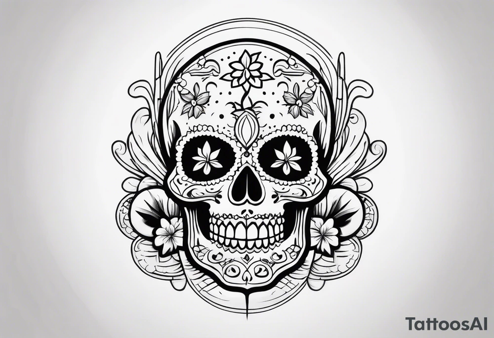 Mexican skull with smoke coming from the bottom tattoo idea Mexican skull with smoke coming from the bottom tattoo idea
