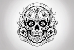 Mexican skull with smoke coming from the bottom tattoo idea