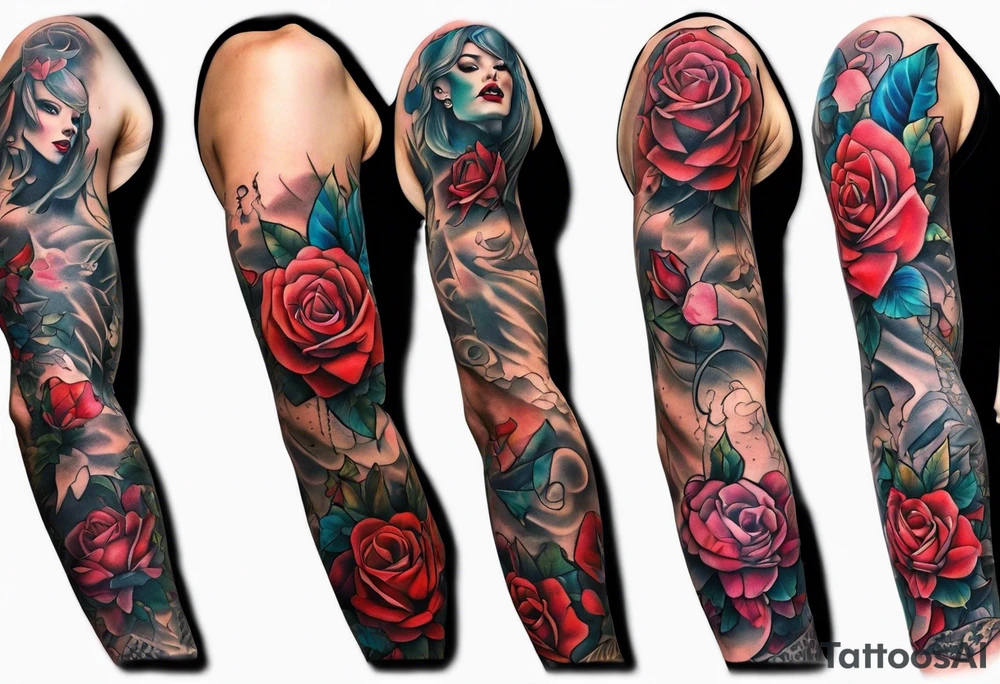 Rocky Horror arm sleeve tattoo idea