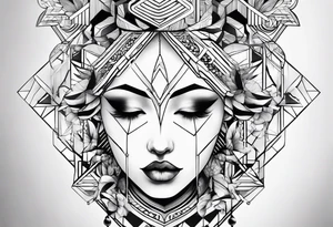 Geometric Abstract cloud filler tattoo idea