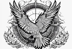Phoenix and a sun tattoo idea