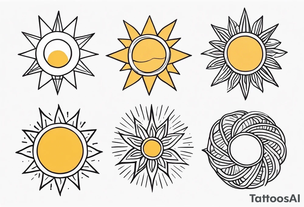 tiny sun tattoo idea