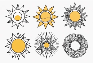 tiny sun tattoo idea