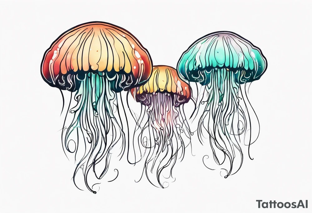 jellyfish with long tentacles tattoo idea