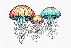 jellyfish with long tentacles tattoo idea