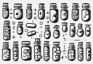 pills addiction tattoo idea