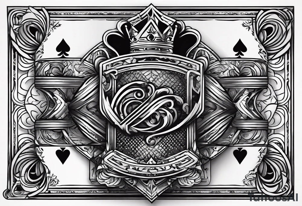 Two cards, king of hearts with the Ace of spades behind it tattoo idea