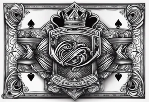 Two cards, king of hearts with the Ace of spades behind it tattoo idea