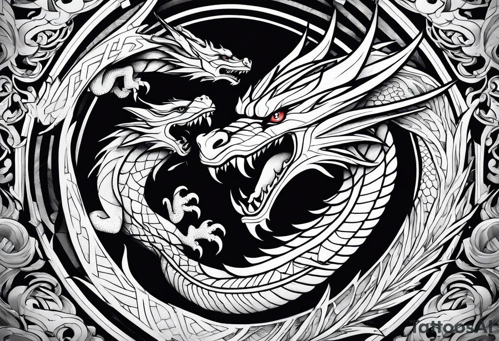 roaring dragons tattoo idea