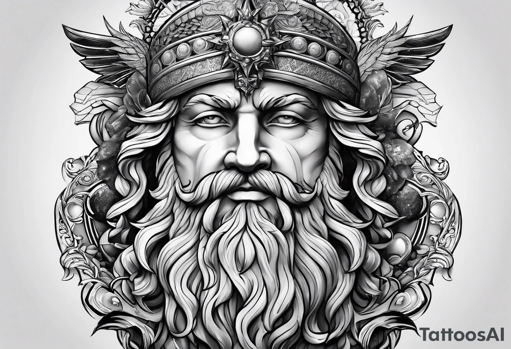 Bóg Zeus pioruny tattoo idea