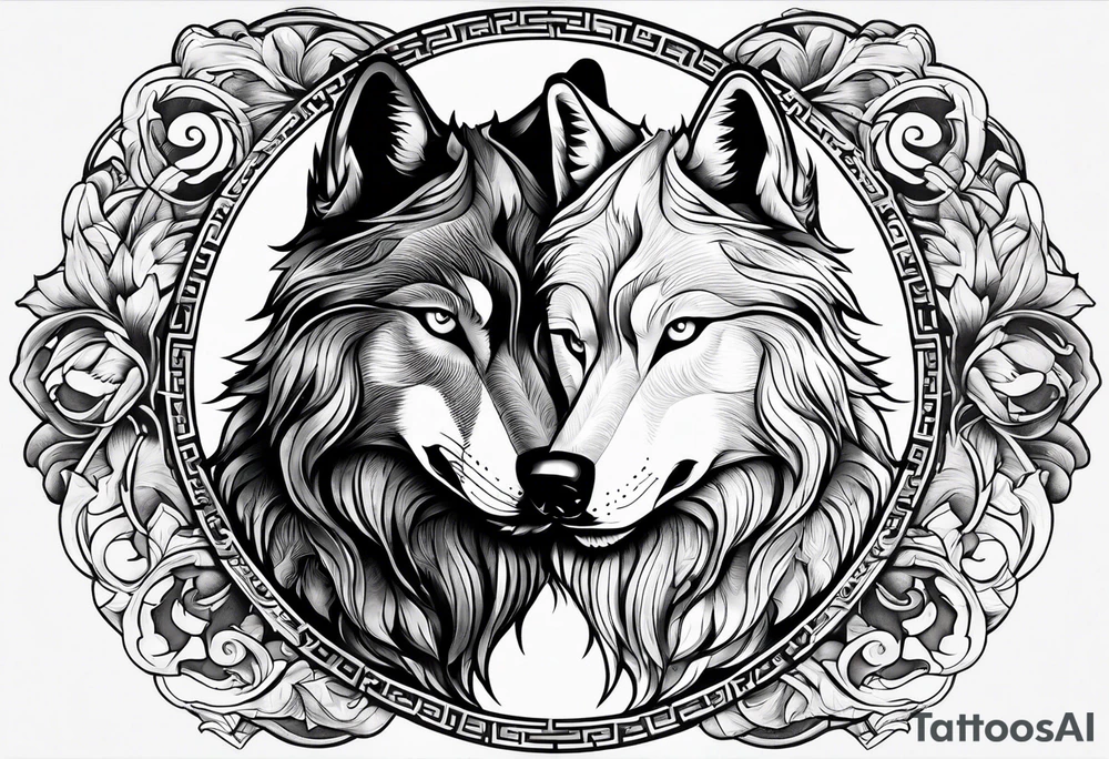 black wolf and white wolf in a ying yang style tattoo idea black wolf and white wolf in a ying yang style tattoo idea