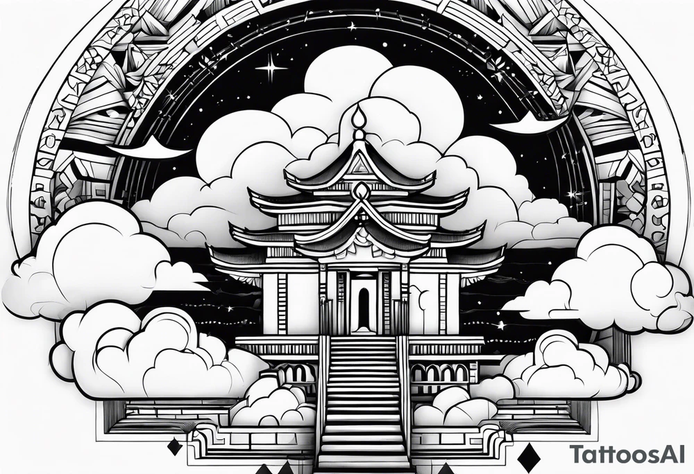 cloud town tattoo idea
