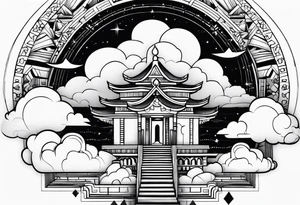 cloud town tattoo idea