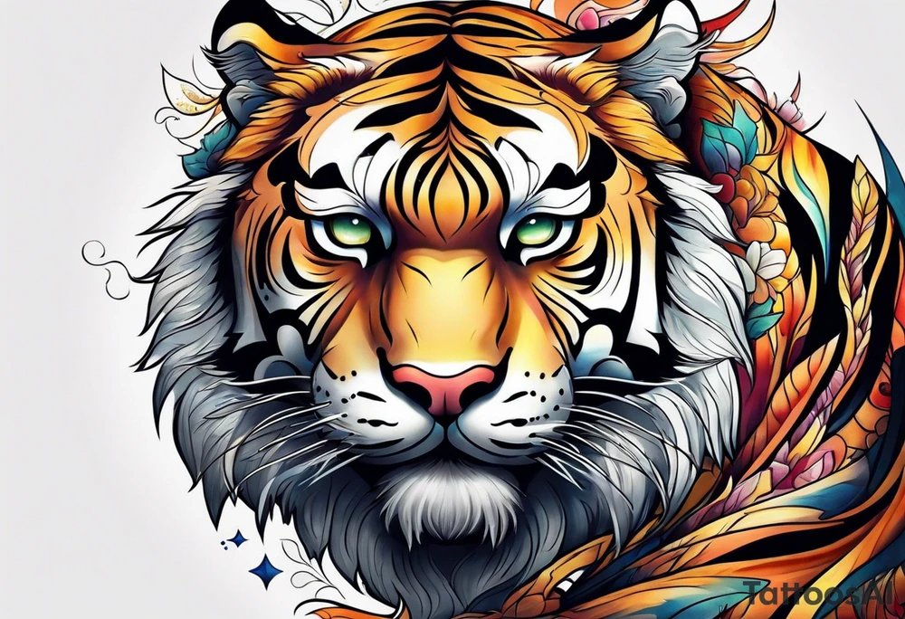 Tiger under the sun tattoo idea