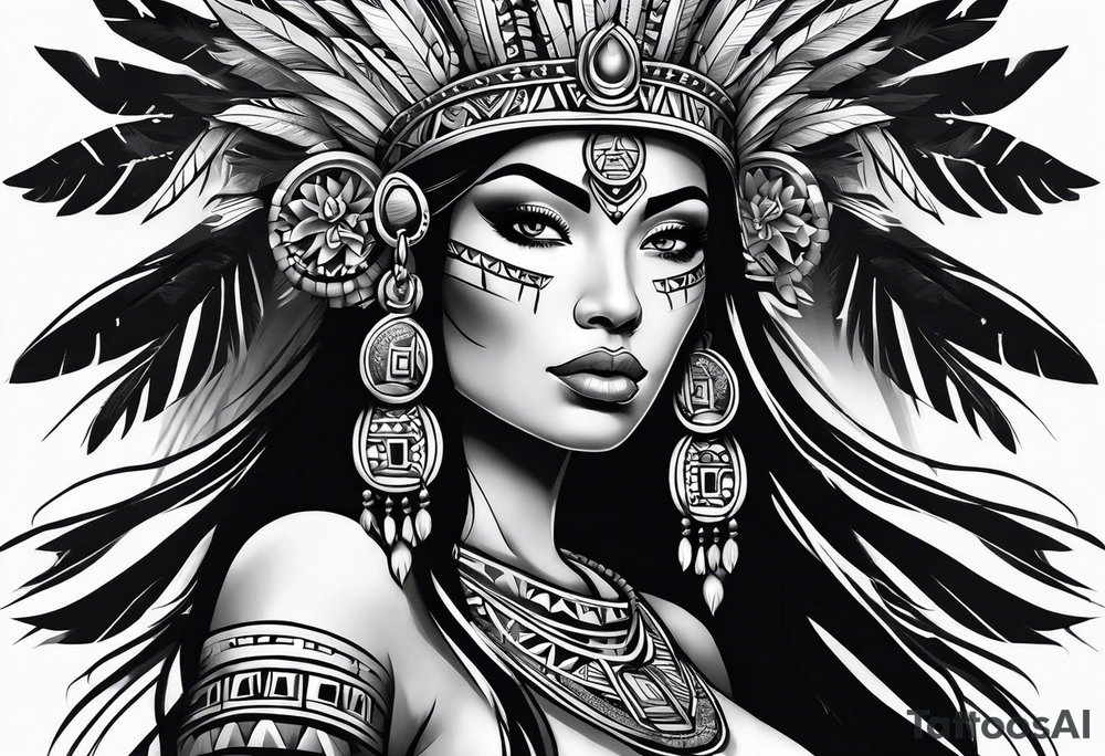 Aztec princess tattoo idea