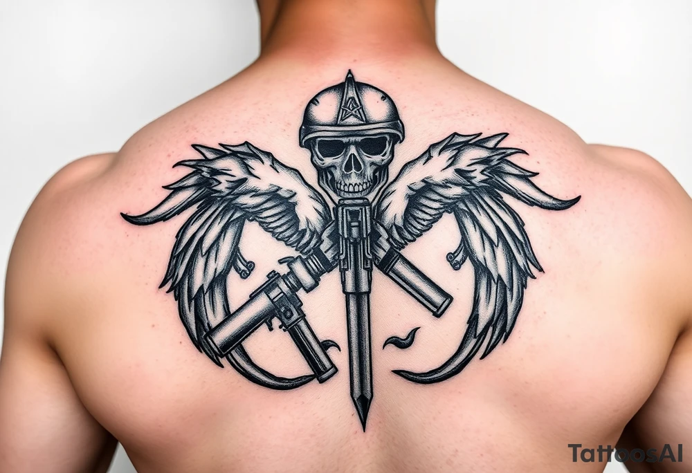 Combat marine veteran tattoo idea
