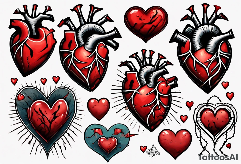heart with a scar tattoo idea