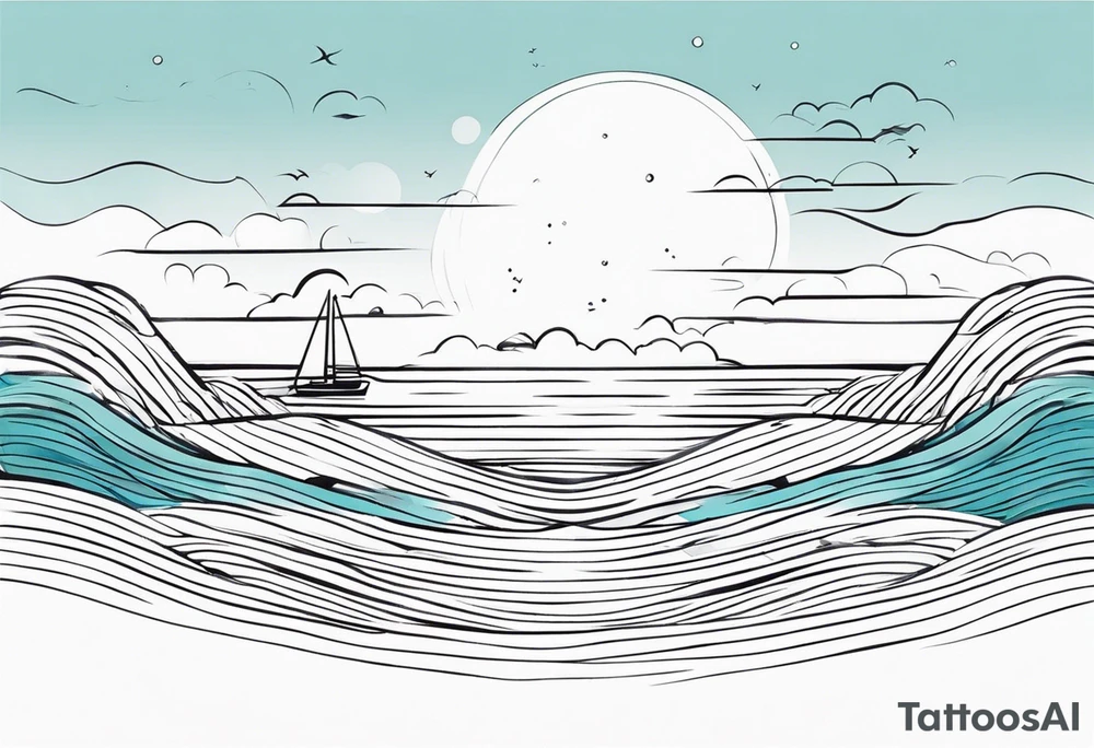 calm sea background tattoo idea