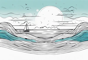 calm sea background tattoo idea