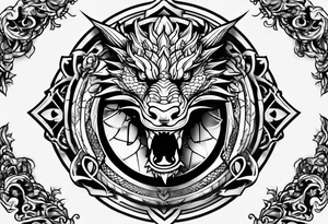 dragon face tattoo idea