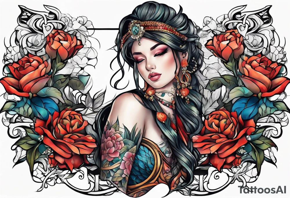 full body tattoo rectangle tattoo idea