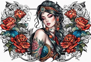 full body tattoo rectangle tattoo idea