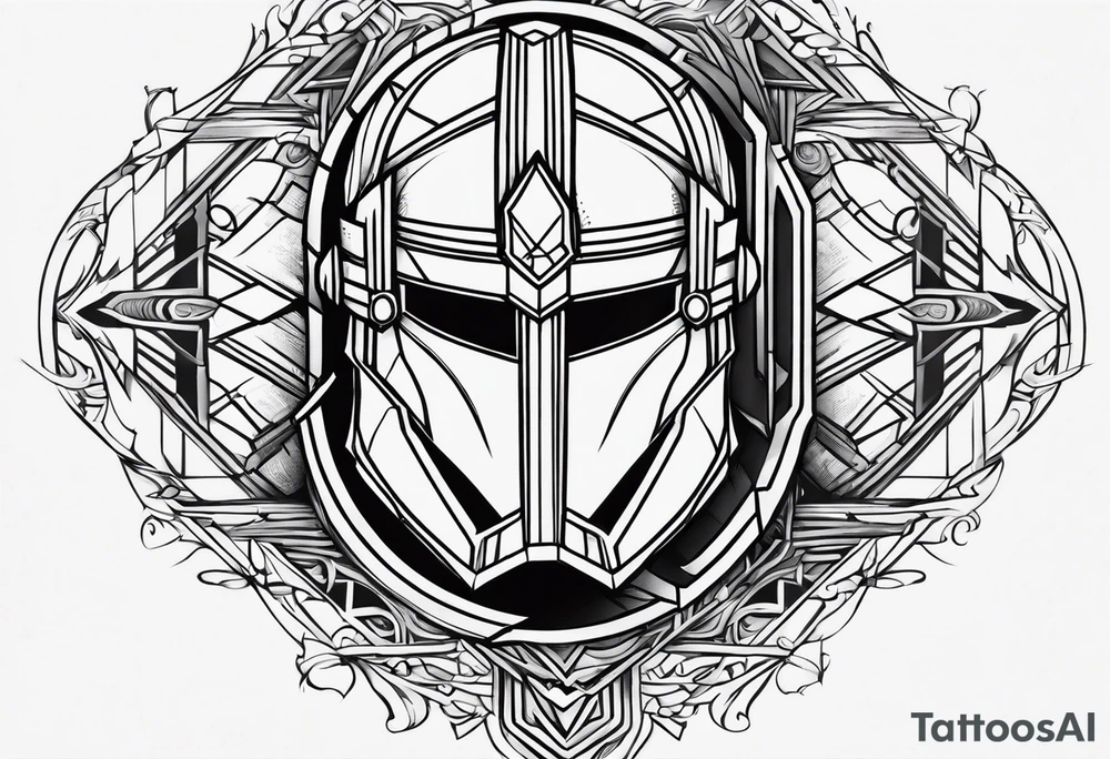 starts with a line then says “knight” in the middle and ends with a line at the end tattoo idea