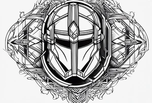 starts with a line then says “knight” in the middle and ends with a line at the end tattoo idea