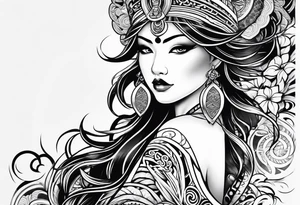 maori mix japanese tattoo idea