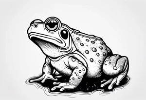 Toad pointing at space tattoo idea