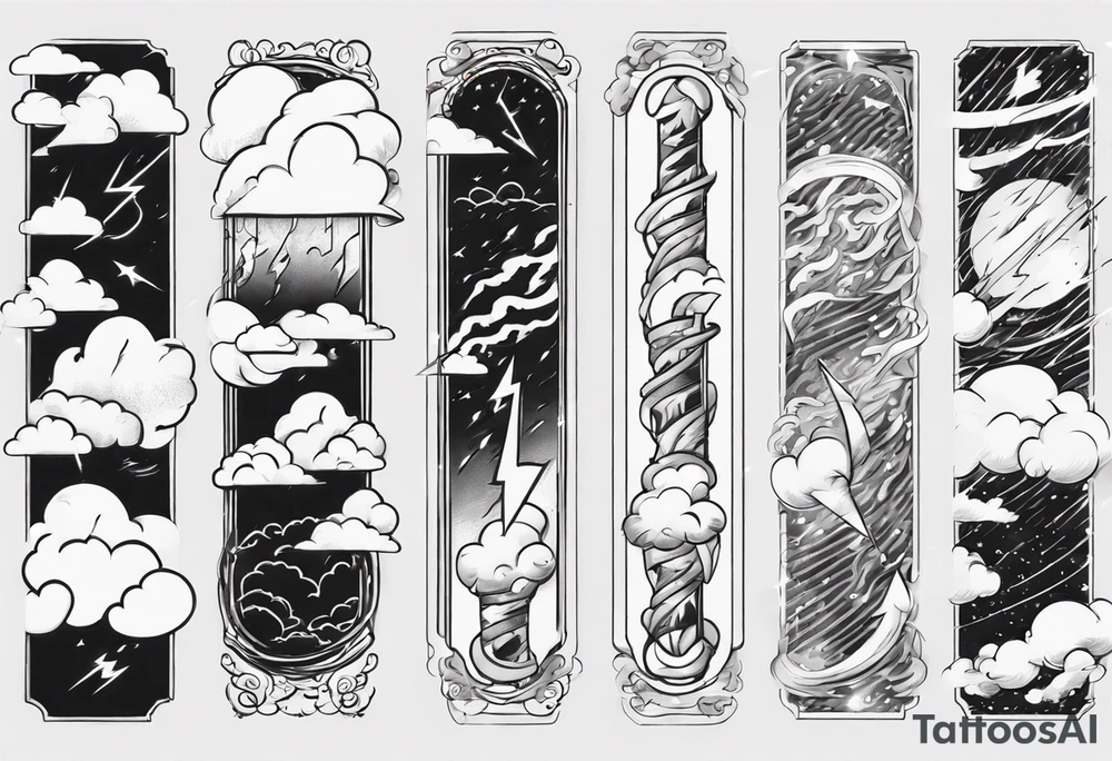 forearm sleeve lightning and clouds pattern tattoo idea forearm sleeve lightning and clouds pattern tattoo idea