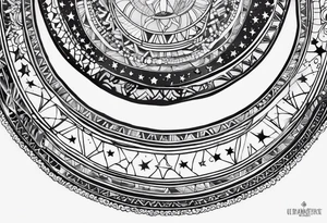 Wrist tattoo as a bracelet and inside of this bracelet there are galax, stars, planets tattoo idea