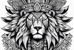 Aztec warrior, lion tattoo idea