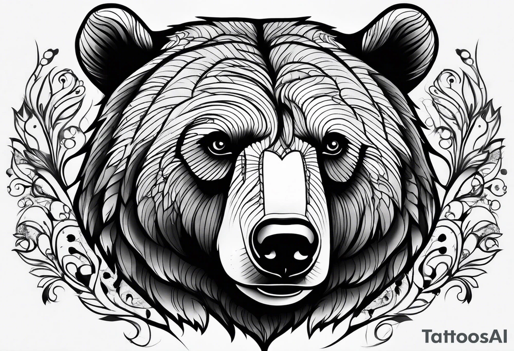 Realistic bear tattoo idea