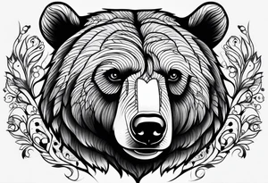 Realistic bear tattoo idea