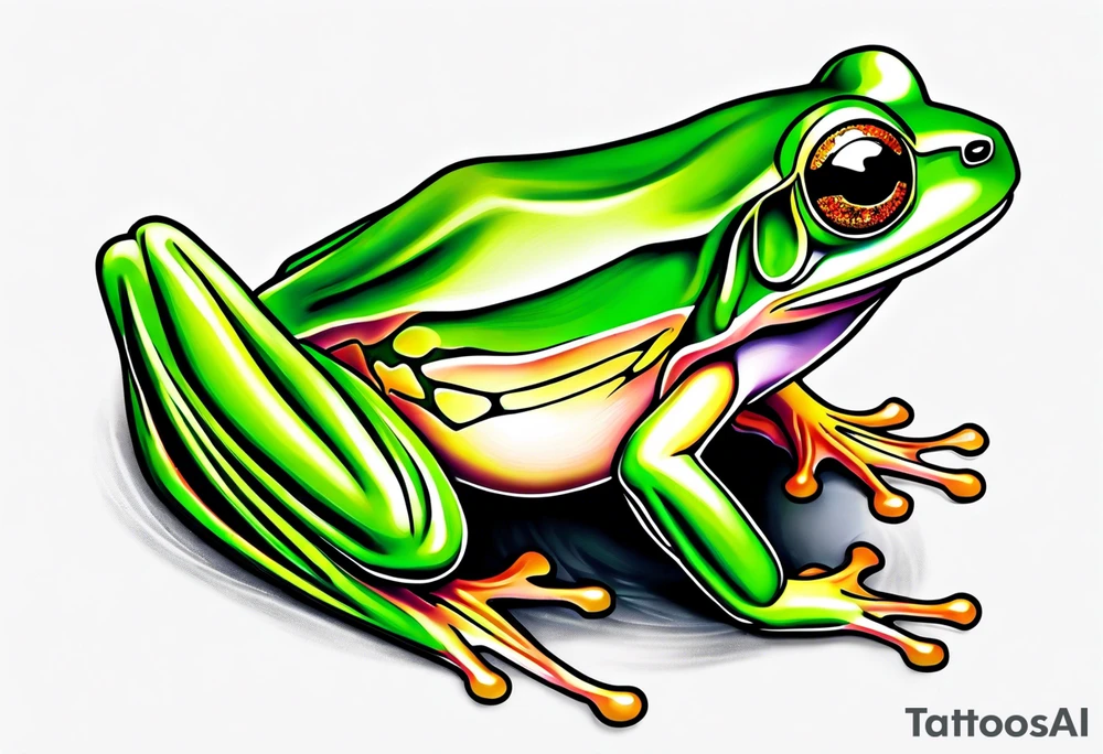 Tree frog clover tattoo idea