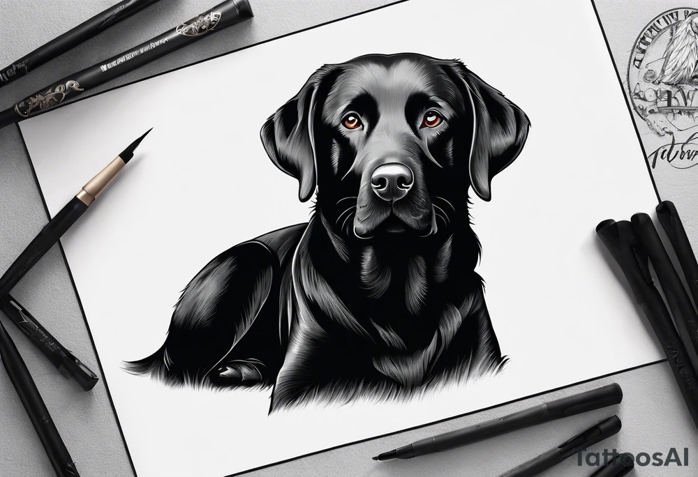 Black Labrador tattoo idea