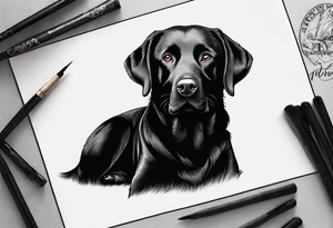 Black Labrador tattoo idea