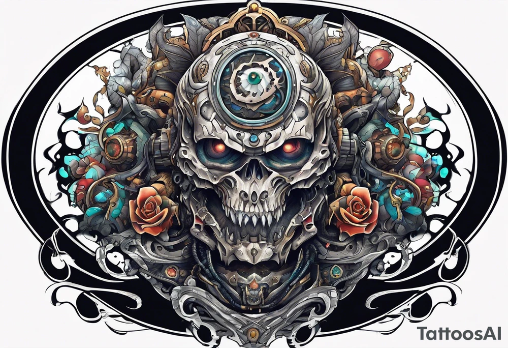 Planet,city,monsters. tattoo idea