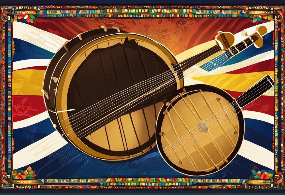 A pandeiro, a traditional Brazilian percussion instrument from pagode music, with the lyrics 'If anyone asks about me, tell them I went away' integrated into the design. The image should evoke a sense of freedom and wandering, as it represents my love for samba and my journey through different countries. The pandeiro should be the central element, with flowing musical notes surrounding it and the lyrics curving around in a handwritten style, all designed to fit as a leg tattoo. Preferably in black and white. tattoo idea