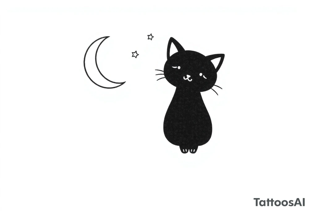 Adorable luna cat tattoo idea
