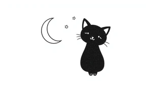 Adorable luna cat tattoo idea