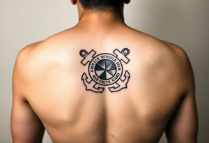 Fair winds and following seas my baby girl (scripture) below a female officer United States coast guard tattoo idea