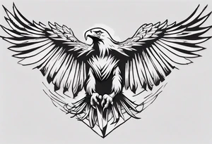 One sketch of an eagle in a traditional tattoo style tattoo idea