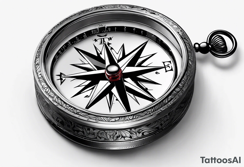 pocket compass opened with signature engraving on the top half inside tattoo idea pocket compass opened with signature engraving on the top half inside tattoo idea